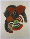 SONIA DELAUNAY Group of 4 color etchings from Juste Présent by Tristan Tzara.